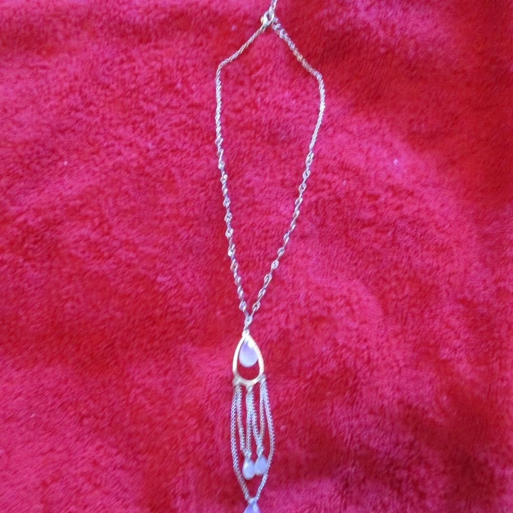 Incidental Necklace with Frosted Teardrops